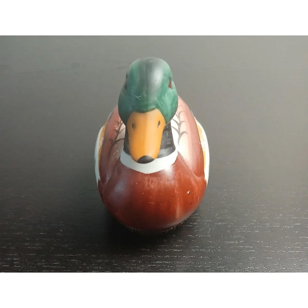 Vintage Mallard Duck Porcelain Figurine LintRemover Brush Jasco ROC 1980s #146B5
